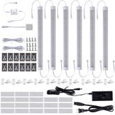 11 Zoll, 24 V, verknüpfbare LED-Küchenschrankleuchte mit Dimmer und Adapter (2700 K/6000 K, 6 Lichter)